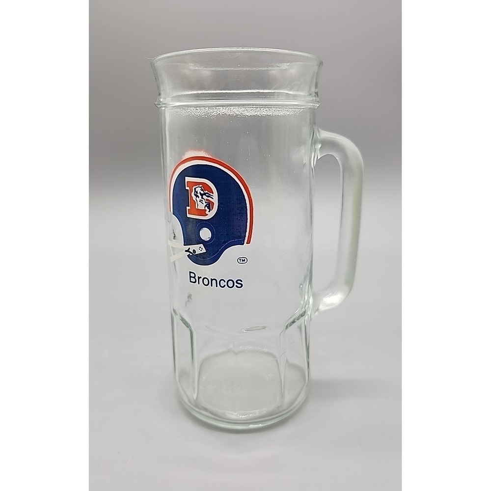 Fisher NFL Denver Broncos Mug Football Glass Beer Stein 18 oz Vintage